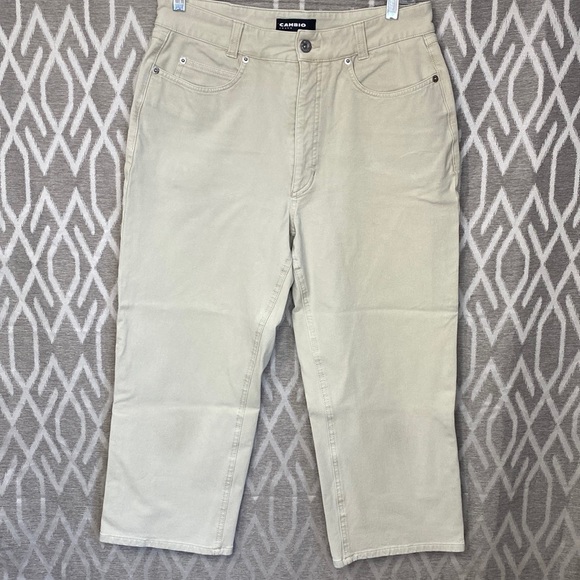 Cambio Jeans Cropped Khaki Pant Size: 12 - Picture 2 of 4